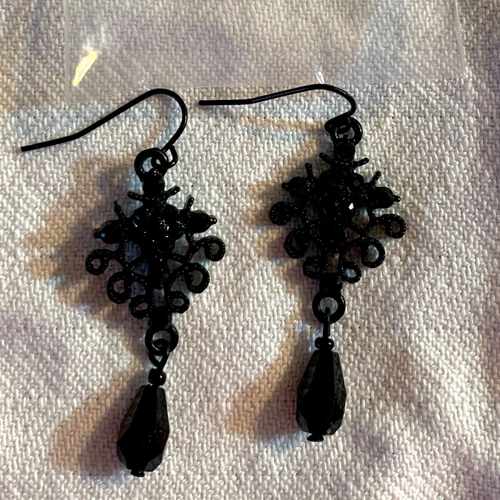 Black Chandelier Earrings